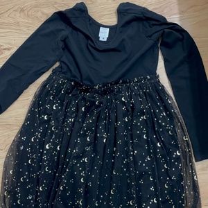 Juniors Black and Gold Starry Dress